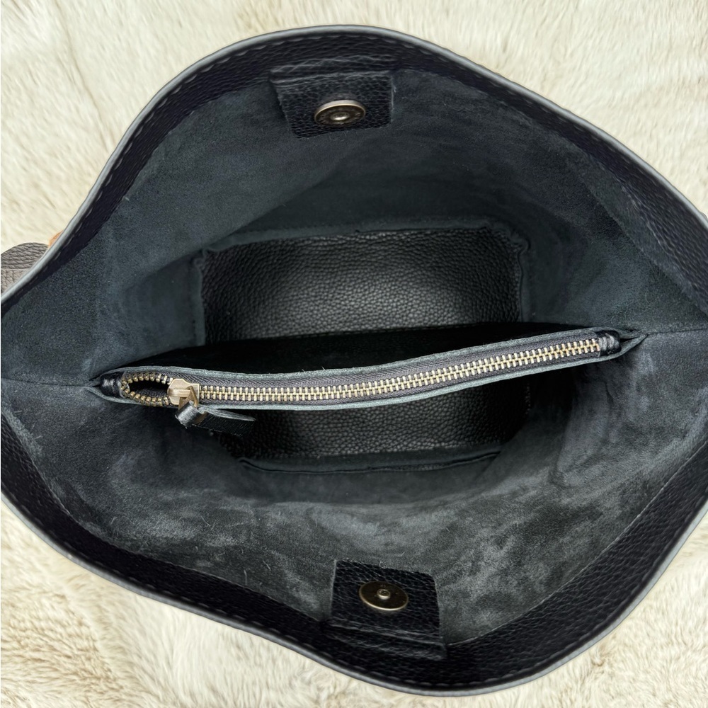 CRUSH Leather Goods MAE Black Leather Bucket Bag - Picture 10 of 13